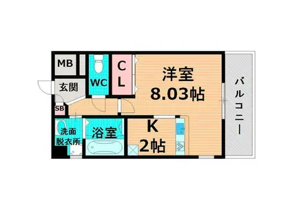 メイト鶴見(1K/3階)の間取り写真