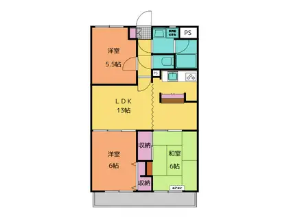 コンフォトゥールII(3LDK/4階)の間取り写真