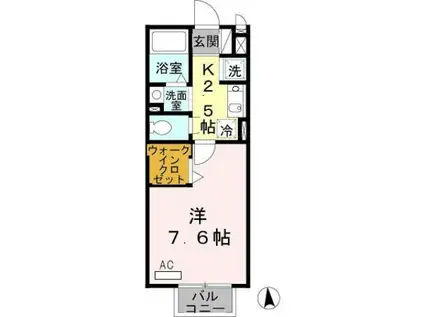 セジュール井原の里A棟(1K/1階)の間取り写真