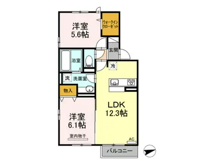 エスペーロ(2LDK/2階)の間取り写真