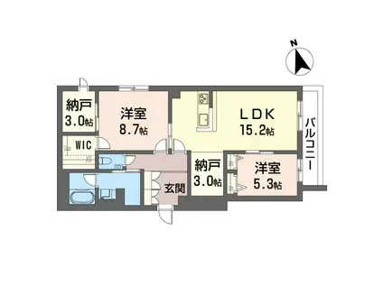 ピン シャン(2SLDK/1階)の間取り写真