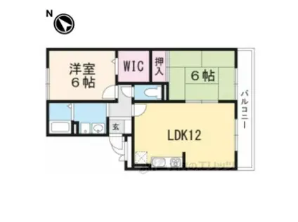 リバーサウス枚方(2LDK/2階)の間取り写真