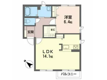 シャーメゾンさくらA(1LDK/1階)の間取り写真