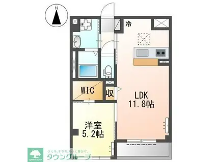 レオンII(1LDK/1階)の間取り写真