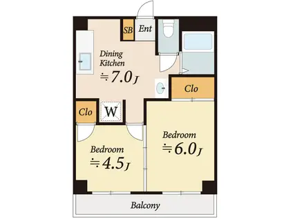 MIHARU1(2DK/2階)の間取り写真
