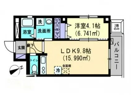 プレミール亀岡(1LDK/3階)の間取り写真