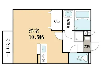 コモード(1K/2階)の間取り写真