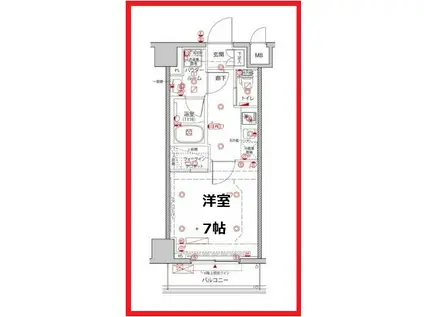 クレイシアアイズ王子(1K/3階)の間取り写真