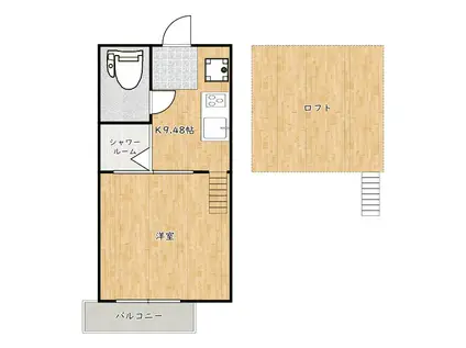 CLIMB鳳(1K/1階)の間取り写真