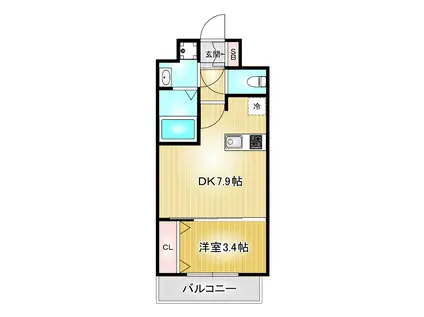 プレサンスNAGOYA本陣(1DK/3階)の間取り写真
