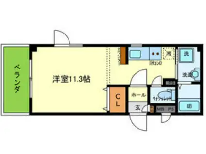 PRIMO鳳(ワンルーム/3階)の間取り写真