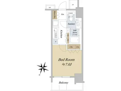 アクシルコート日本橋本町(1K/3階)の間取り写真