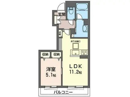 カーサフェニックス イースト(1LDK/1階)の間取り写真