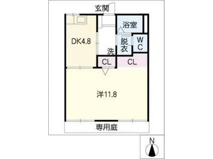 コーポM&R(1DK/1階)の間取り写真