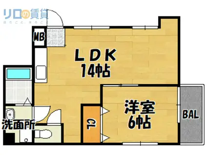 阪本ハイツ(1LDK/2階)の間取り写真