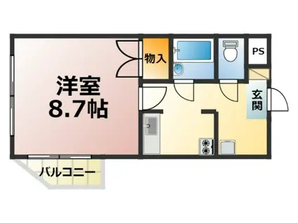 サンフォレストII(1K/1階)の間取り写真