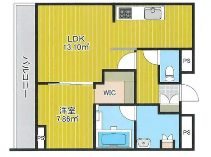 GOODEN大熊(1LDK/2階)の間取り写真