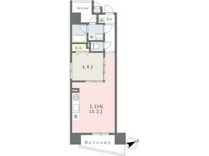 THE GLASSES(1LDK/2階)の間取り写真