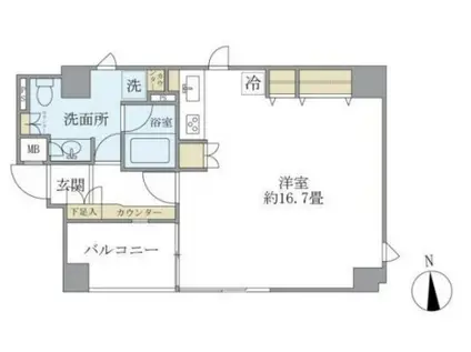 麹町レジデンス(ワンルーム/2階)の間取り写真