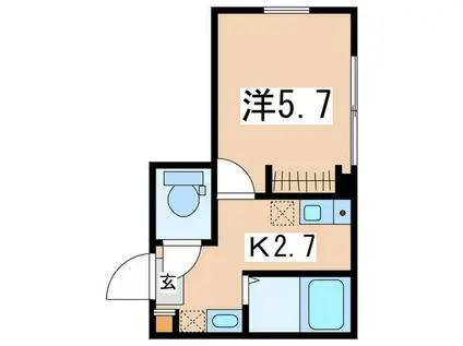 ベルクレスト町田(1K/2階)の間取り写真