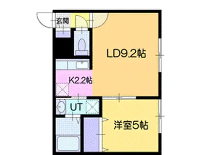 クロノハーツ(1LDK/1階)の間取り写真