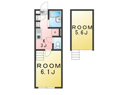 シェリシア横浜南(1K/2階)の間取り写真