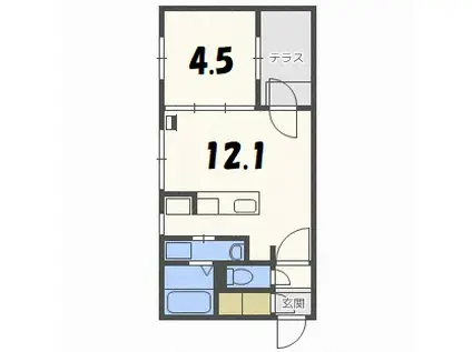 ベラージオ表参道(1LDK/3階)の間取り写真