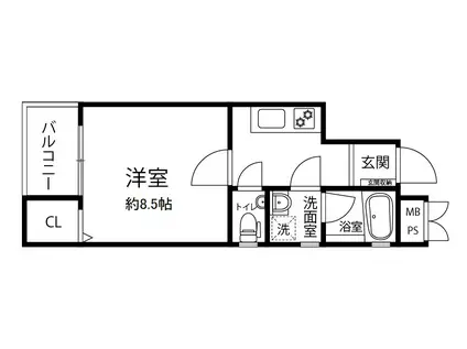 メゾン・ド・雅(1K/2階)の間取り写真