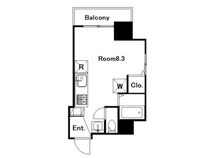 デ・クメール八幡(ワンルーム/8階)の間取り写真