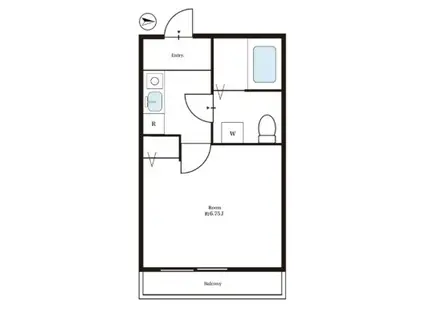 フォンス相模原(1K/2階)の間取り写真
