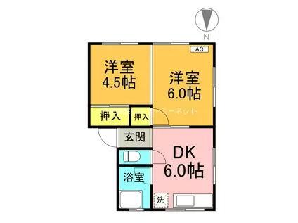 井上アパート(2DK/1階)の間取り写真