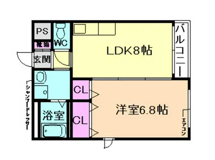 ロシュブラン(1LDK/2階)の間取り写真