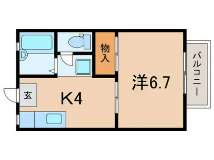 メゾン ドゥ フルール(1K/1階)の間取り写真