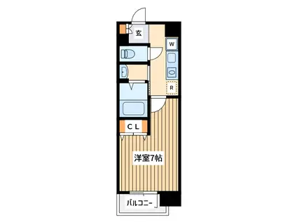 Dコート川崎駅前(1K/10階)の間取り写真