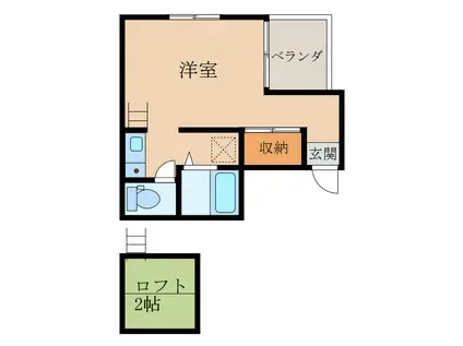 カレッジタウン風見鶏(ワンルーム/3階)の間取り写真