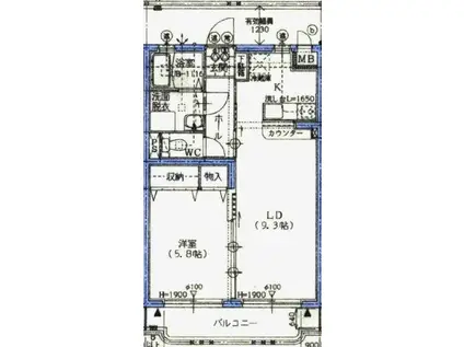 スープリーム(1LDK/2階)の間取り写真