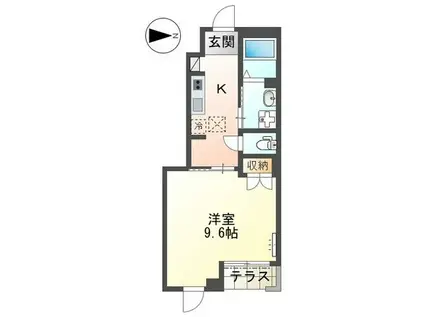 ディア・メゾン(1K/1階)の間取り写真