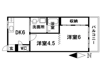 ネオ明治館(2DK/2階)の間取り写真