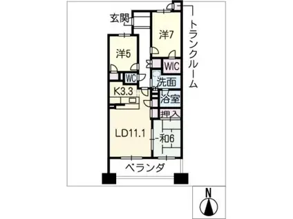 エムズシティ大府204(3LDK/2階)の間取り写真