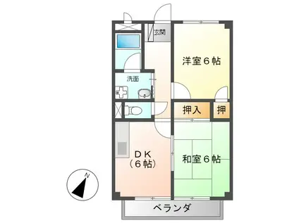 SURPLUSII プラウダ(2DK/2階)の間取り写真