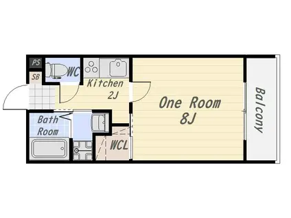 NJ谷山駅前(1K/4階)の間取り写真