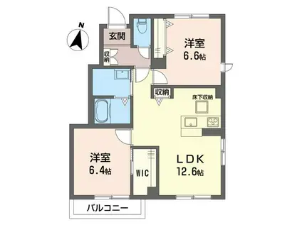 フラワー稲城(2LDK/1階)の間取り写真