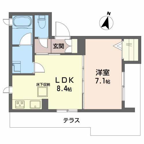 エムズ・シャーメゾン北梅田(1LDK/1階)の間取り写真