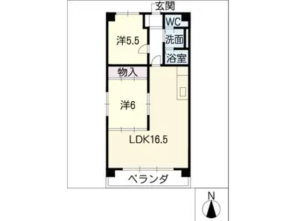グランシード中町(2LDK/4階)の間取り写真