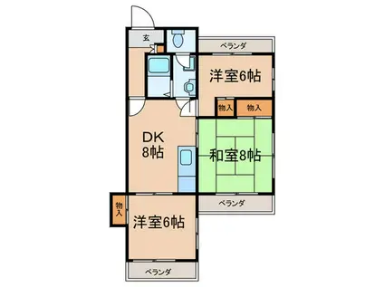 内山ビル(3DK/3階)の間取り写真