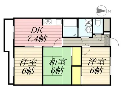 IVY-SQUARE(3DK/2階)の間取り写真