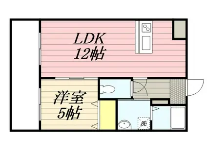 グリーンキャッスル(1LDK/1階)の間取り写真