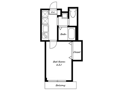 シャレイ学芸大学(1K/4階)の間取り写真