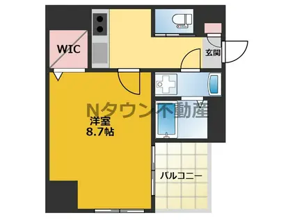 メイクス上前津II(1K/4階)の間取り写真