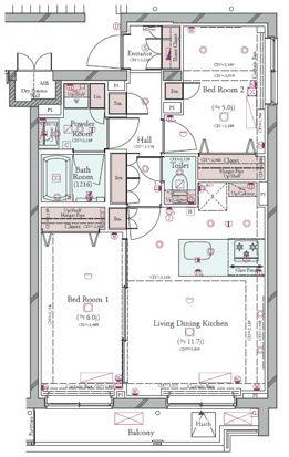 コンシェリア目黒本町 THE RESIDENCE(2LDK/3階)の間取り写真